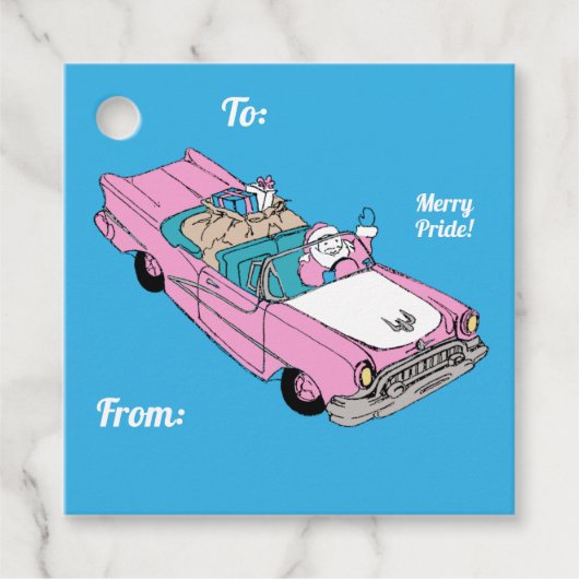 Merry Pride Santa Car Geschenkanhänger (Vorderseite)