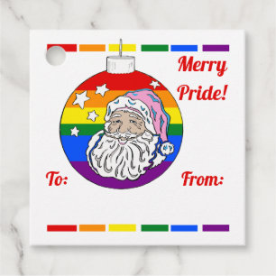 Merry Pride Santa Favor Tags Geschenkanhänger