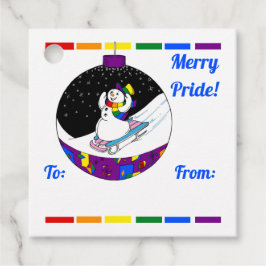 Merry Pride Snowman Geschenkanhänger