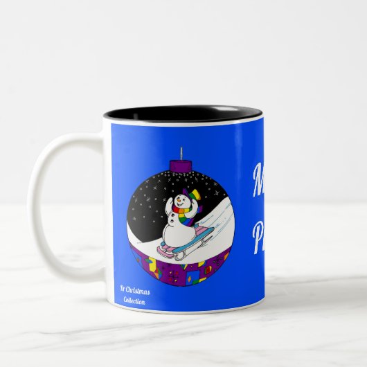 Merry Pride Snowman Zweifarbige Tasse (Links)