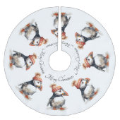 Merry Puffin, Brauch Polyester Weihnachtsbaumdecke (Vorderseite)