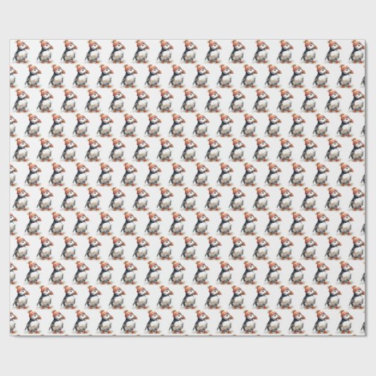 Merry Puffin Geschenkpapier (Flach)