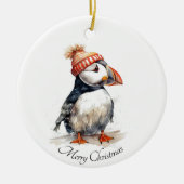 Merry Puffin Keramik Ornament (Vorne)
