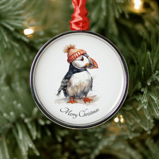 Merry Puffin Ornament Aus Metall (Baum)