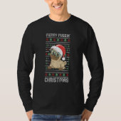 Merry Puggin Christmas Pajama Pug Dog Puppy Ugly T-Shirt (Vorderseite)