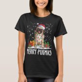 Merry Pugmas 2022 Weihnachten Mops Weihnachten Par T-Shirt (Vorderseite)
