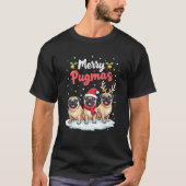Merry Pugmas Christmas Family Pyjama PJS Dog Funny T-Shirt (Vorderseite)