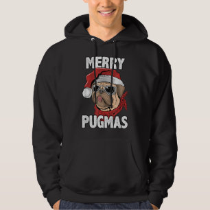 Merry Pugmas Funny Christmas Mops Weihnachtsmannmü Hoodie
