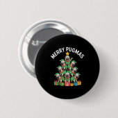 Merry Pugmas Funny Pug Christmas Tree Holiday Long Button (Vorne & Hinten)