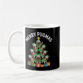 Merry Pugmas Funny Pug Christmas Tree Holiday Long Kaffeetasse (Links)