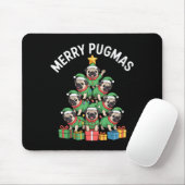 Merry Pugmas Funny Pug Christmas Tree Holiday Long Mousepad (Mit Mouse)
