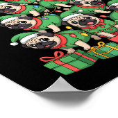 Merry Pugmas Funny Pug Christmas Tree Holiday Long Poster (Ecke)