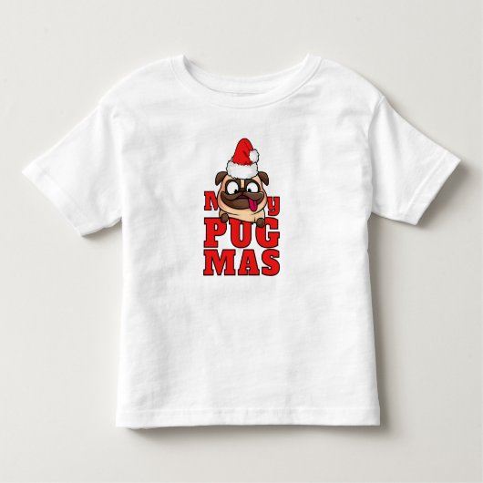 Merry Pugmas Niedlich Santa Mops Kleinkind T - Shi Kleinkind T-shirt (Vorderseite)