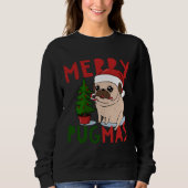Merry Pugmas Niedlicher Weihnachts-Mops Klassische Sweatshirt (Vorderseite)