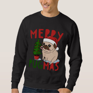Merry Pugmas Niedlicher Weihnachts-Mops Klassische Sweatshirt