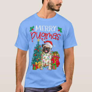 Merry Pugmas Weihnachten Funny Dog Santa Mops Sant T-Shirt