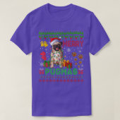Merry Pugmas Weihnachten Lichter Weihnachtslieder  T-Shirt (Design vorne)