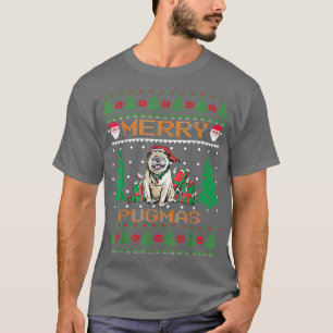 Merry Pugmas Weihnachten Ugly Sweater Mops Lover F T-Shirt