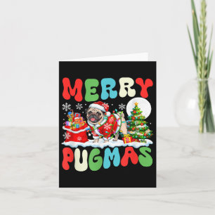 Merry Pugmas Weihnachten Weihnachten Mops Farbenfr Karte