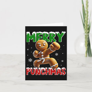 Merry Punchmas Taekwondo Karate Gingerbread Man Ma Karte