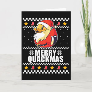 Merry Quackmas Christmas Duck Santa Claus Meme Karte