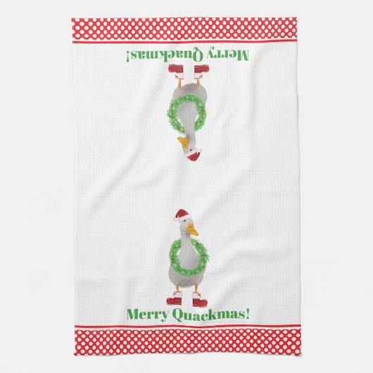 Merry Quackmas Duck Kitchen Handtücher (Vertikal)