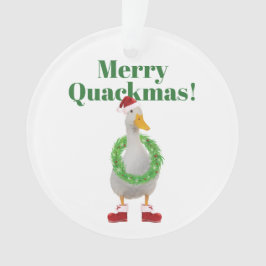 Merry Quackmas Santa Duck Acryl Ornament