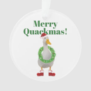 Merry Quackmas Santa Duck Acryl Ornament