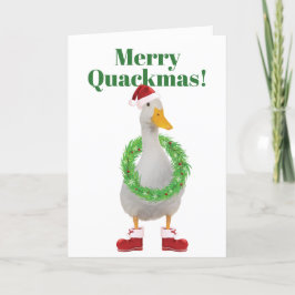 Merry Quackmas Santa Duck Folkkarte Feiertagskarte