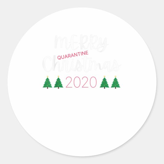 Merry Quarantine Christmas 2020 Pajamas Runder Aufkleber (Vorderseite)