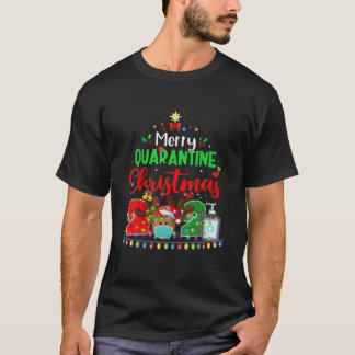 Merry Quarantine Christmas 2021 Reindeer Funny Fam T-Shirt