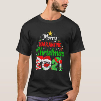Merry Quarantine Christmas 2021 Reindeer Funny Fam T-Shirt
