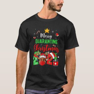Merry Quarantine Christmas 2021 Reindeer Matching T-Shirt