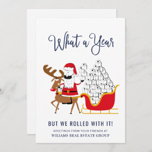 Merry Quarantine Christmas Deer Buffalo Corporate Feiertagskarte