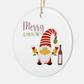 Merry Quarantine Christmas Gnome Keramik Ornament (Links)