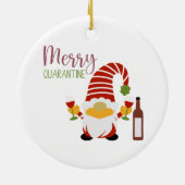 Merry Quarantine Christmas Gnome Keramik Ornament (Hinten)
