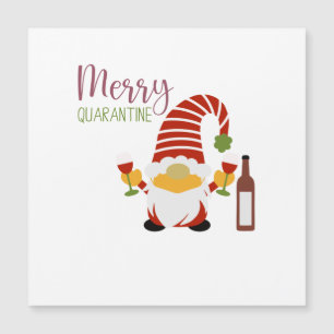 Merry Quarantine Christmas Gnome Magnetic Card Magnetkarte