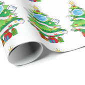 Merry Quarantine Christmas Tree Toilet Papers Geschenkpapier (Rolleneckpunkt)