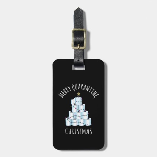 Merry Quarantine Christmas Tree Toilettenpapier Gepäckanhänger (Vorderseite vertikal)