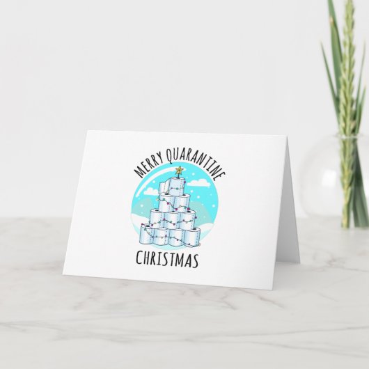 Merry Quarantine Christmas Tree Toilettenpapier Karte (Vorderseite)