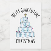 Merry Quarantine Christmas Tree Toilettenpapier Lebensmitteletikett (Einzelnes Label)