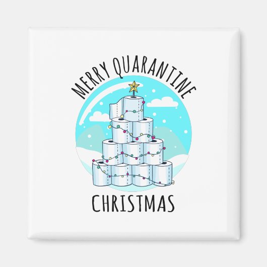 Merry Quarantine Christmas Tree Toilettenpapier Magnet (Vorne)