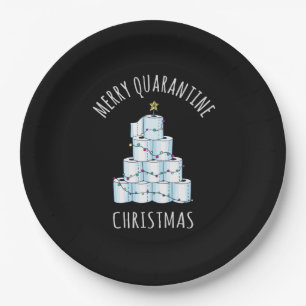 Merry Quarantine Christmas Tree Toilettenpapier Pappteller