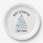 Merry Quarantine Christmas Tree Toilettenpapier Pappteller (Vorderseite)