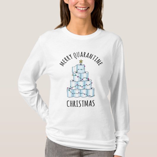 Merry Quarantine Christmas Tree Toilettenpapier T-Shirt (Vorderseite)