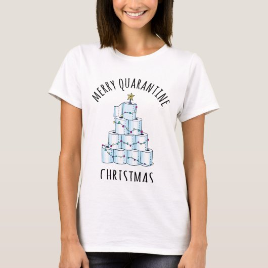 Merry Quarantine Christmas Tree Toilettenpapier T-Shirt (Vorderseite)