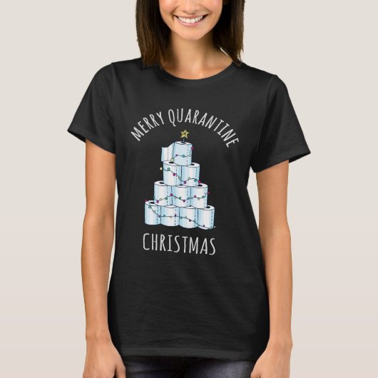 Merry Quarantine Christmas Tree Toilettenpapier T-Shirt (Vorderseite)