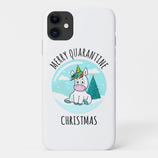 Merry Quarantine Christmas Unicorn Case-Mate iPhone Hülle (Rückseite)