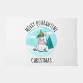Merry Quarantine Christmas Unicorn Fußmatte (Vorderseite)