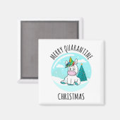 Merry Quarantine Christmas Unicorn Magnet (Vorderseite/Rückseite)